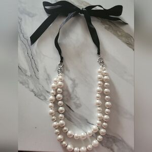 Layered Pearl Statement Necklace